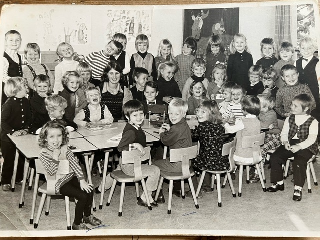 'school bij de slager' foto